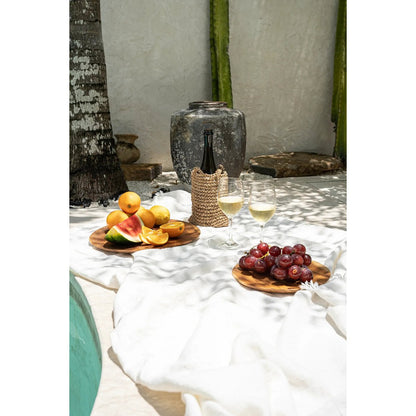 Teakhouten ronde plaat Root plate natuurkleur - M