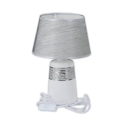 Keramische Tafellamp Vittoria Wit/Zilver - 31 cm