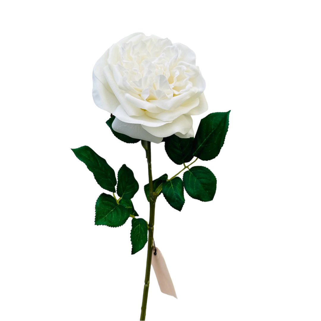 Kunstbloem Rose wit (Set van 2)
