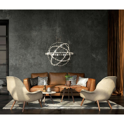 LED - hanglamp "Cosmos" metaal en plastic in chroom, Ø60 cm, met stevig ingebouwde LED's, verlichting voor woonkamer, eetkamer of kantoor. - OutHome