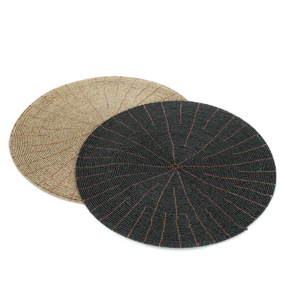 Kralen placemat Beaded zwart - 30 cm