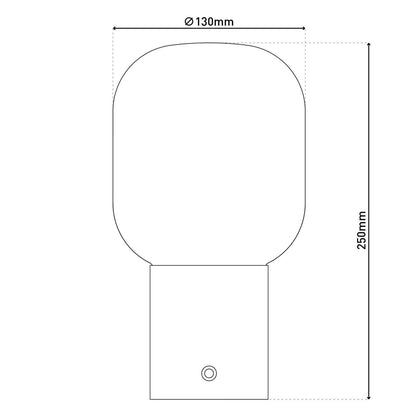 Snoerloze Tafellamp Albero Chroom/Glas - 25 cm (Touch)