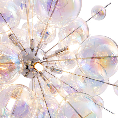 Hanger lamp "explosie" gemaakt van metaal - en irisglas, G9 - frames, hangende lamp voor eetkamer, woonkamer, hal of kantoor, Øca. 65 cm - OutHome