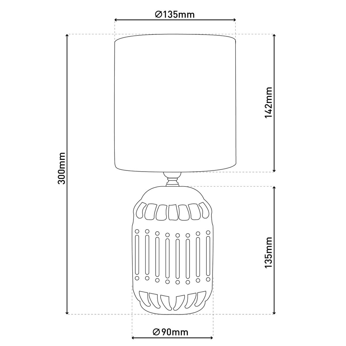 Keramische Tafellamp Erida Grijs (E14)