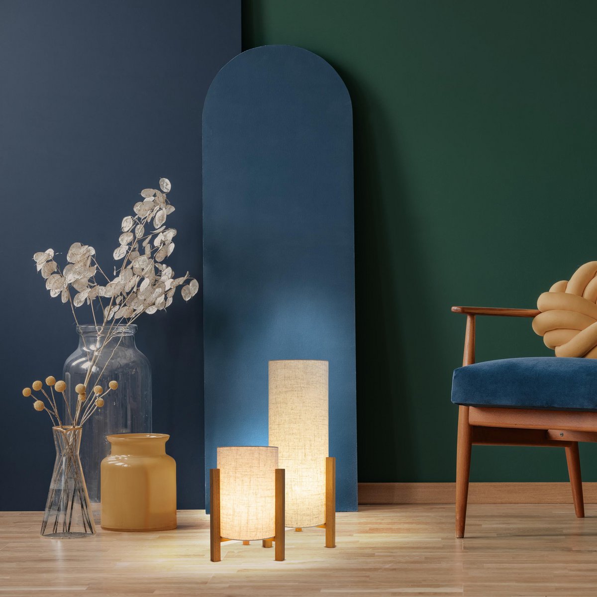 Tafellamp Matilda Hout/Textiel - 32 cm (E27)