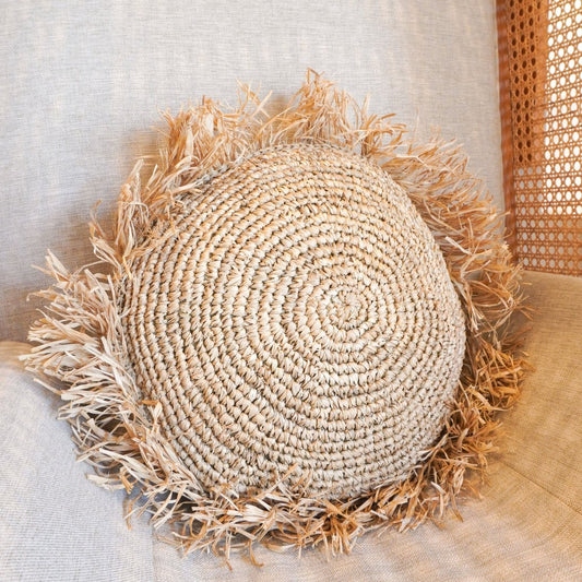 Sierkussen Tarakan Raffia Rond - Ø 40/50 cm