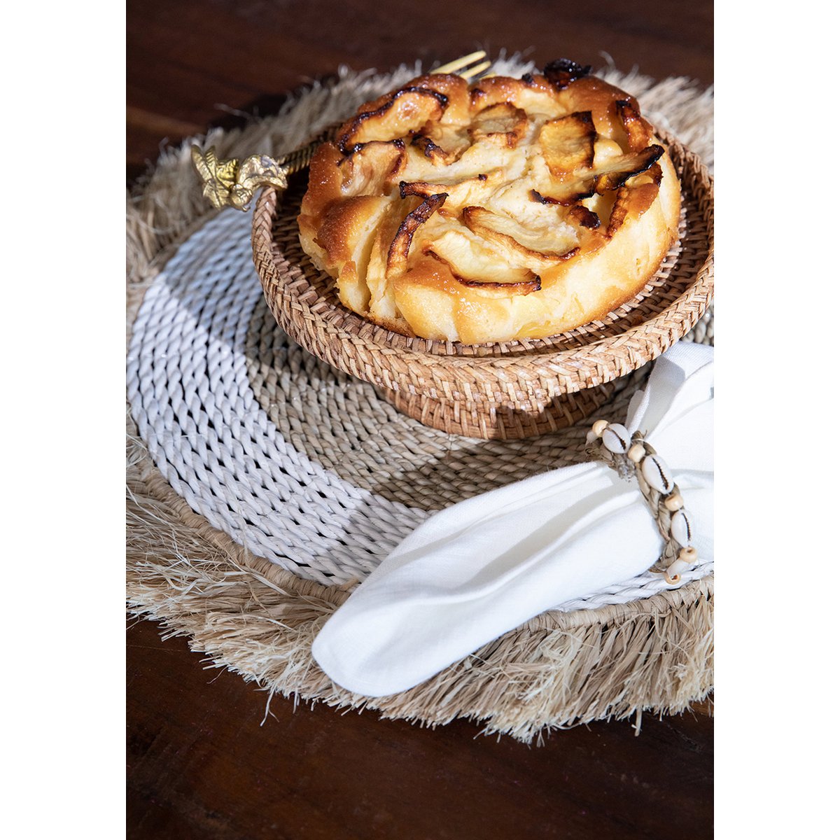 Zeegras raffia placemat Naturel wit - 45 cm