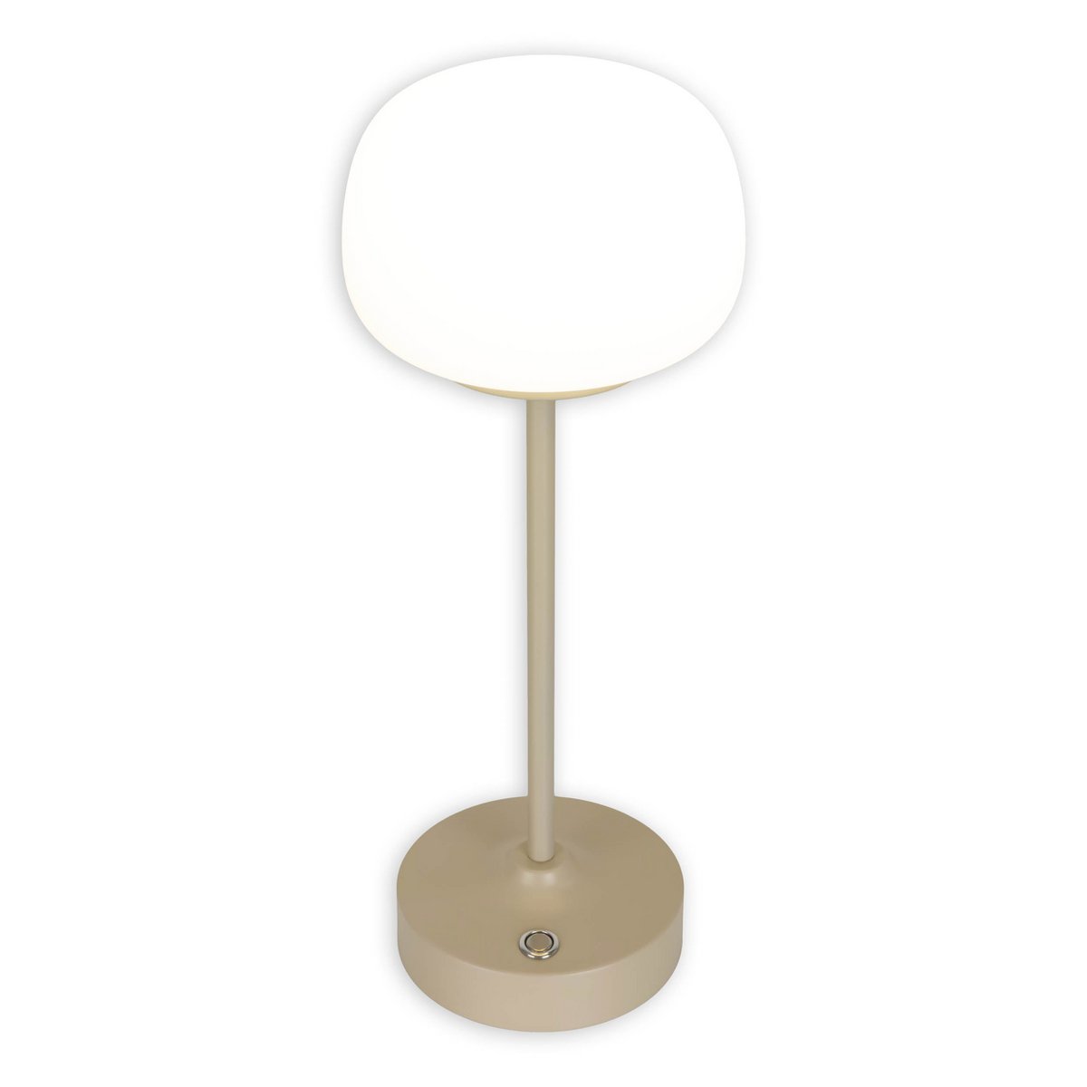 LED Acculamp Pina Beige/Wit Glas - 30 cm