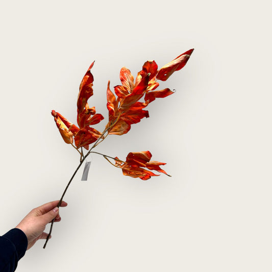 Zijden kunstbloem Herfstserie geel - 66 cm