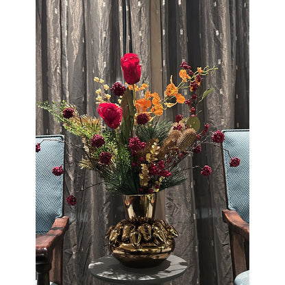 Vaas Strawberry goud - 23 cm hoog