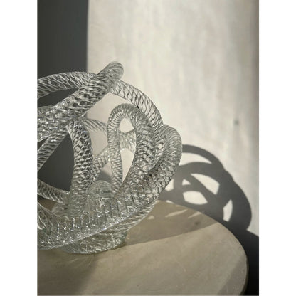 Glazen sculptuur Groot geknoopt helder - 20 cm