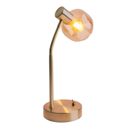 Tafellamp Libby Messing/Amberglas - 34 cm (E14)
