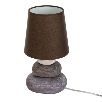 Keramische tafellamp "Stoney", keramische tafellamp in bruin, met E14 - aansluiting, tafellamp voor eetkamer, woonkamer, gang of kantoor, of als een bedlamp, 31 cm hoog - OutHome