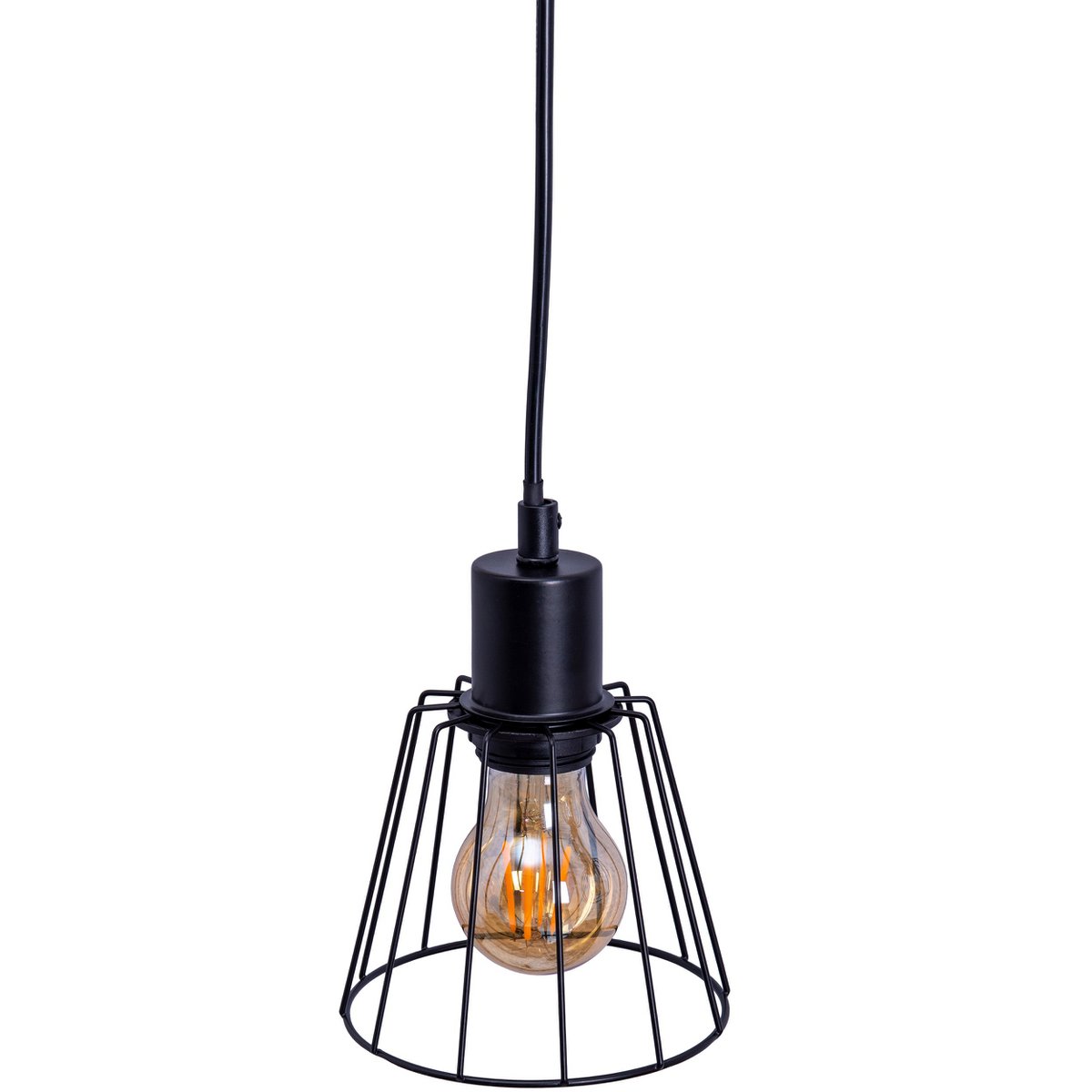 Hanglamp Woodland 4-Lichts Zwart/Hout - 100 cm (E27)