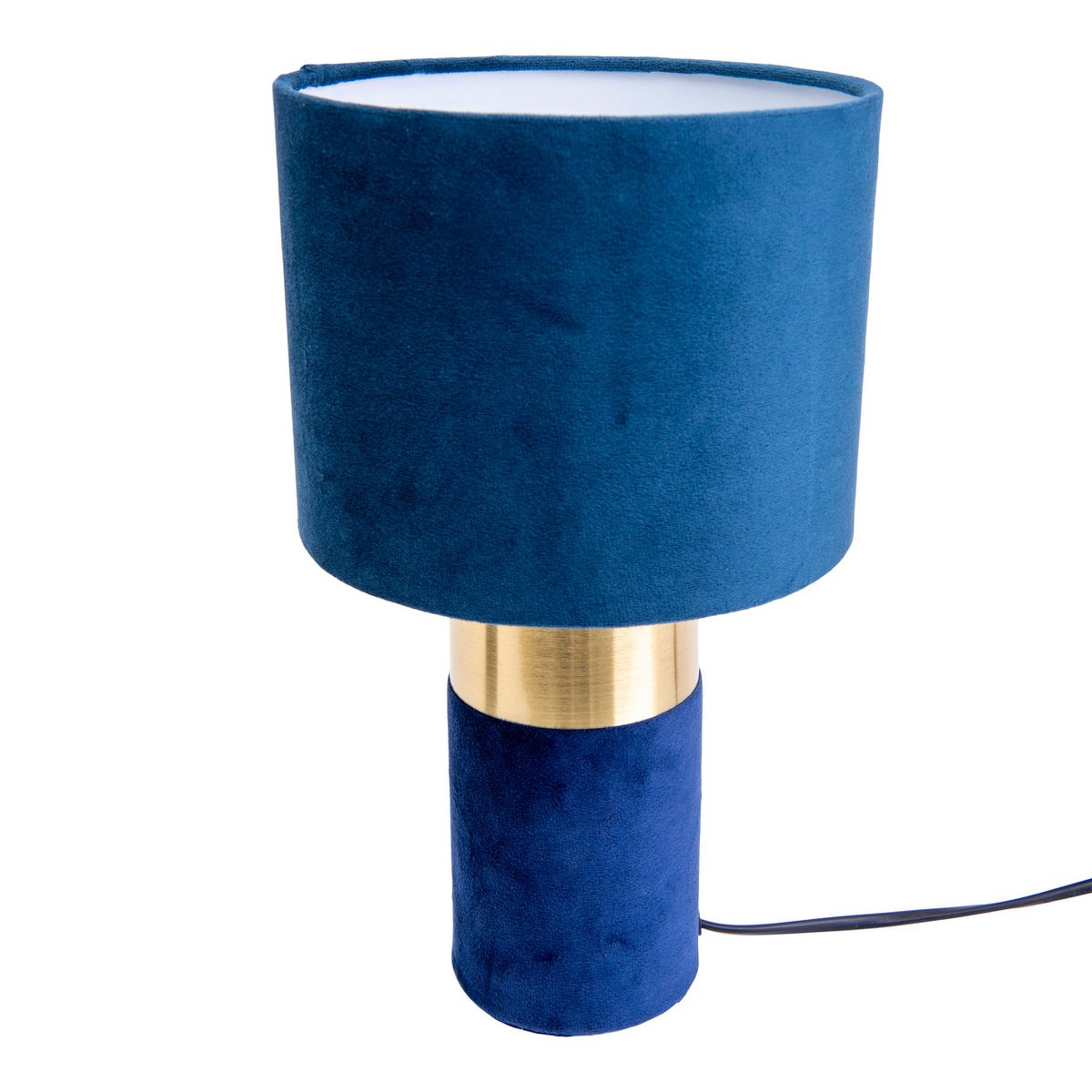 Tafellamp Bordo Goud/Blauw Velours - 32 cm (E14)