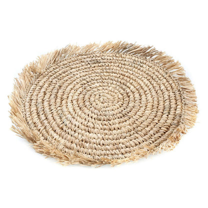 Raffia placemat Fringe rond naturel