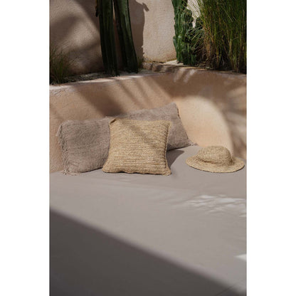 Raffia kussenhoes Flores naturel - 40 cm