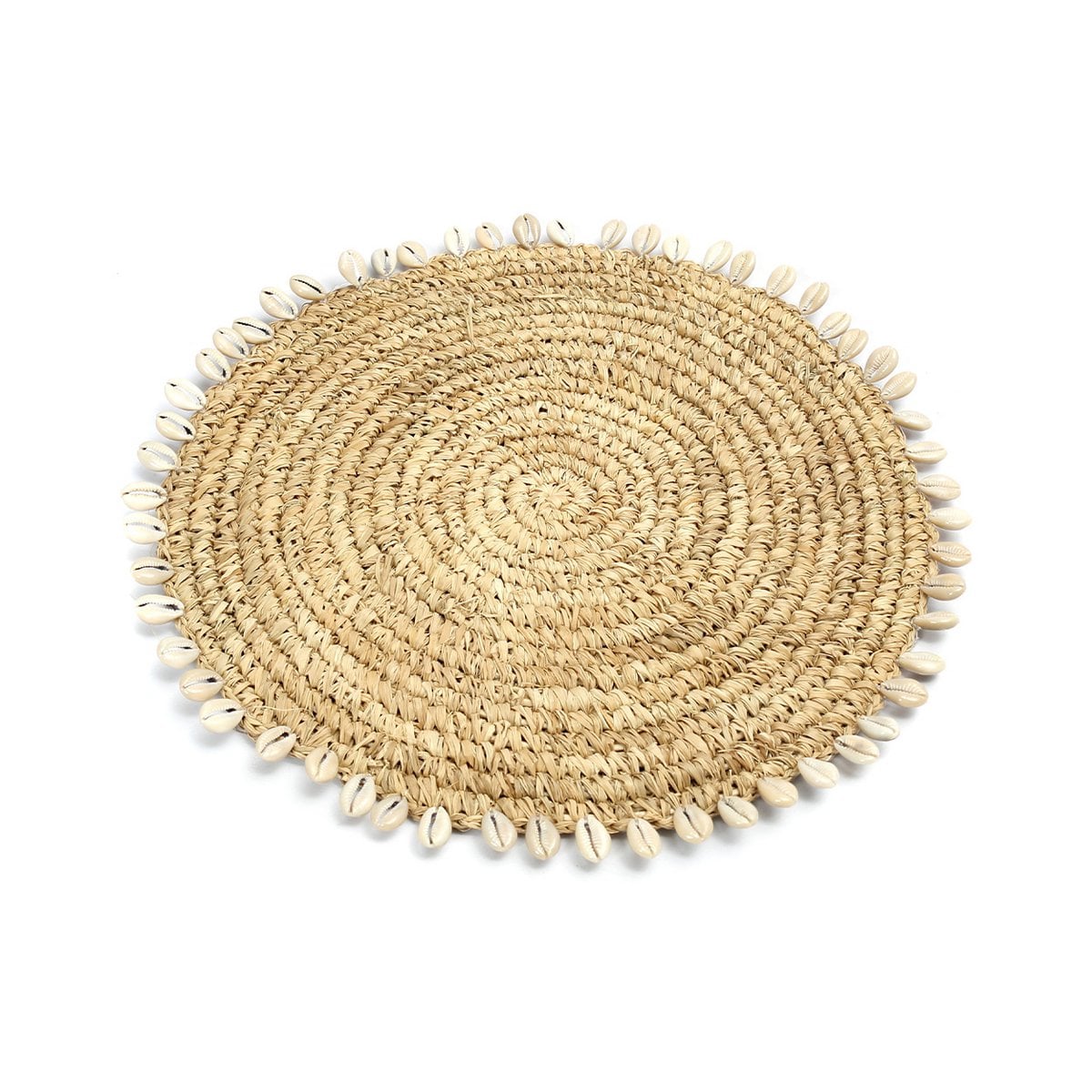 Raffia pannenonderzetter Shell - 23 cm