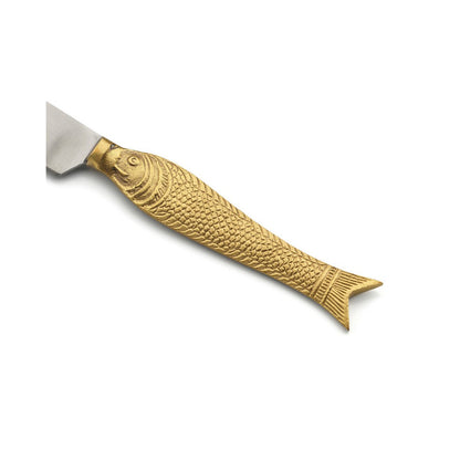 Gouden visvormig mes L goud