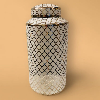Keramische pot White gold wit/goud - 35 cm