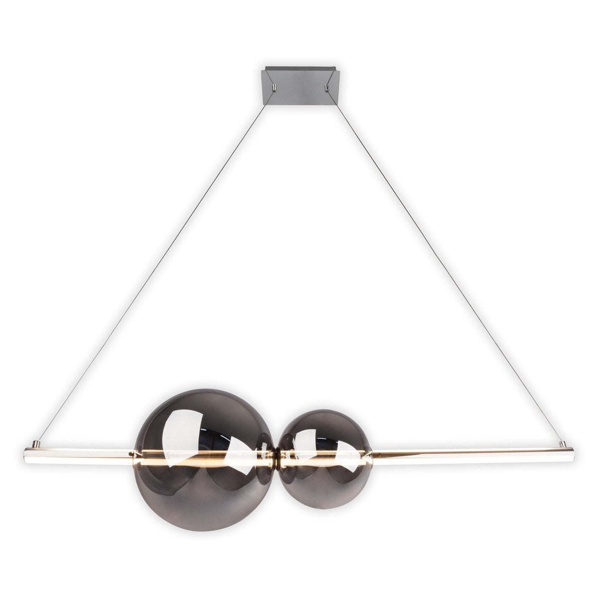 LED Hanglamp Nova Chroom/Rookglas