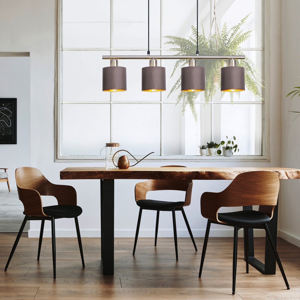 Hanglamp Maron 4-Lichts Bruin (E14)