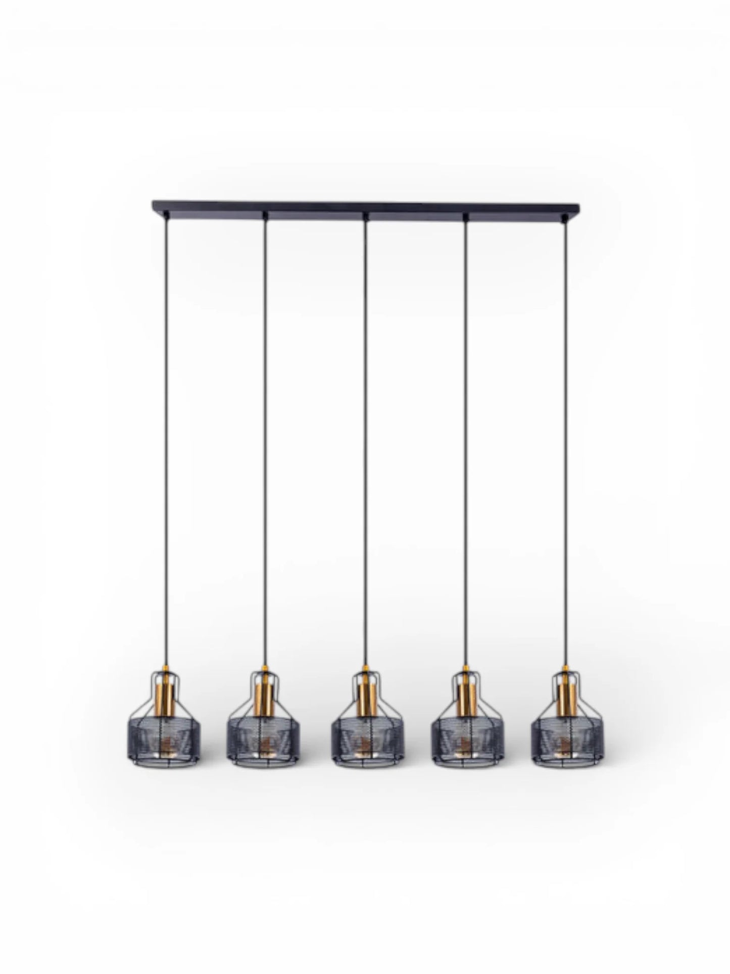 Hanglamp Foro 5-Lichts Zwart/Goud - 96 cm (E27)