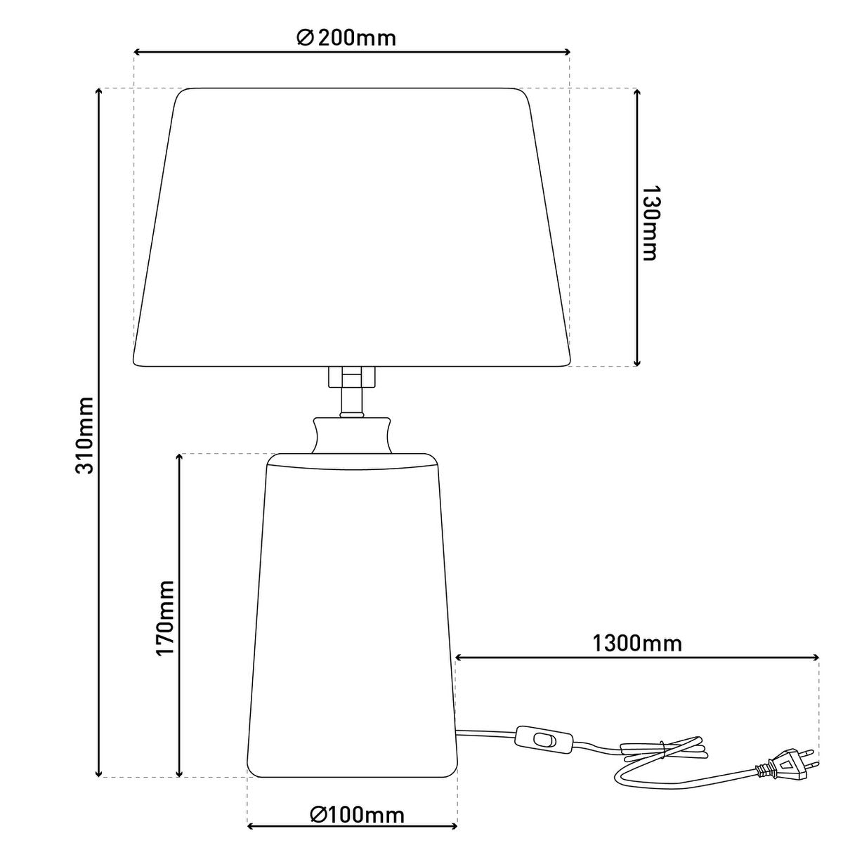 Keramische Tafellamp Talia Beige/Wit - 31 cm (E14)