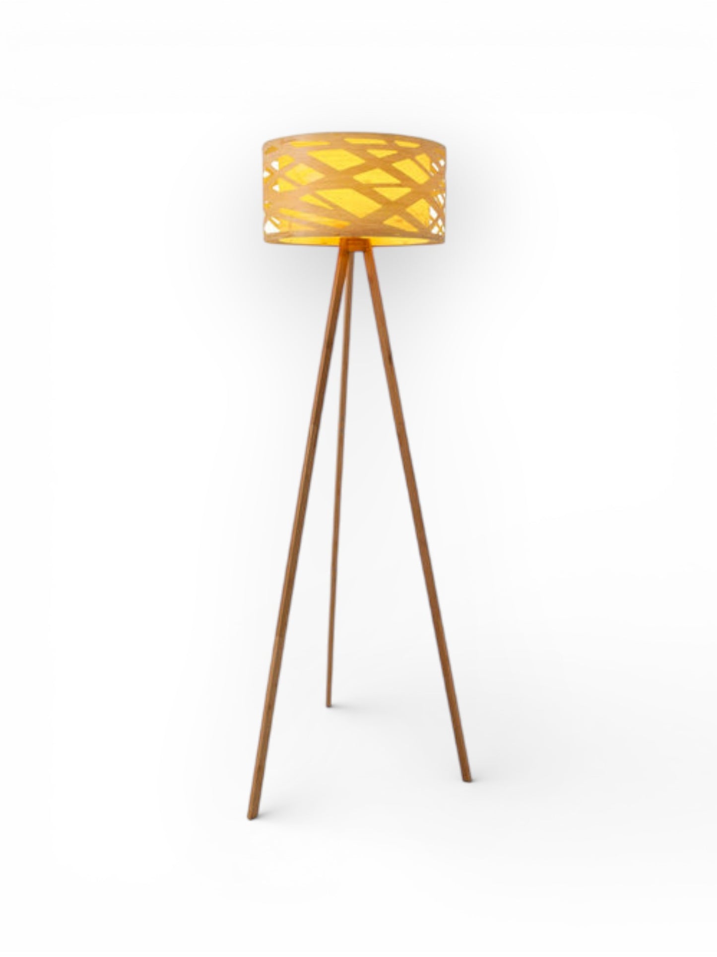 Vloerlamp Finja Houtimitatie - 148 cm (E27)