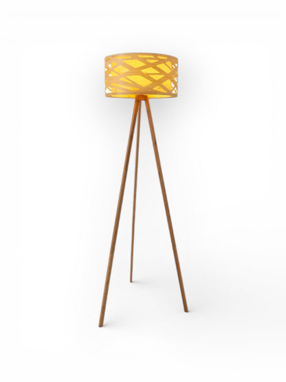 Vloerlamp Finja Houtimitatie - 148 cm (E27)