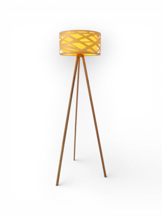 Vloerlamp Finja Houtimitatie - 148 cm (E27)