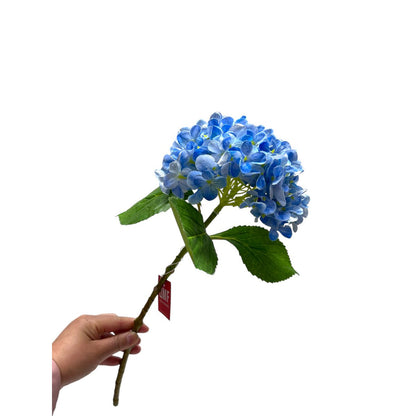 Zijden kunstbloem Hydrangea macrophylla blauw - 50 cm