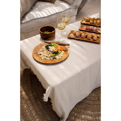 Teak ronde plaat Root