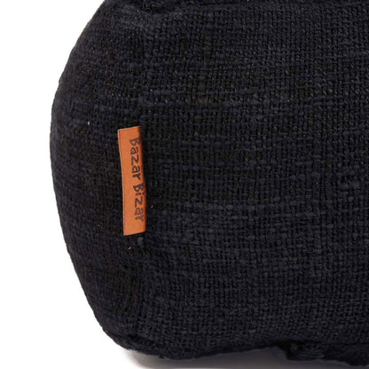 Stof poef Comfy zwart