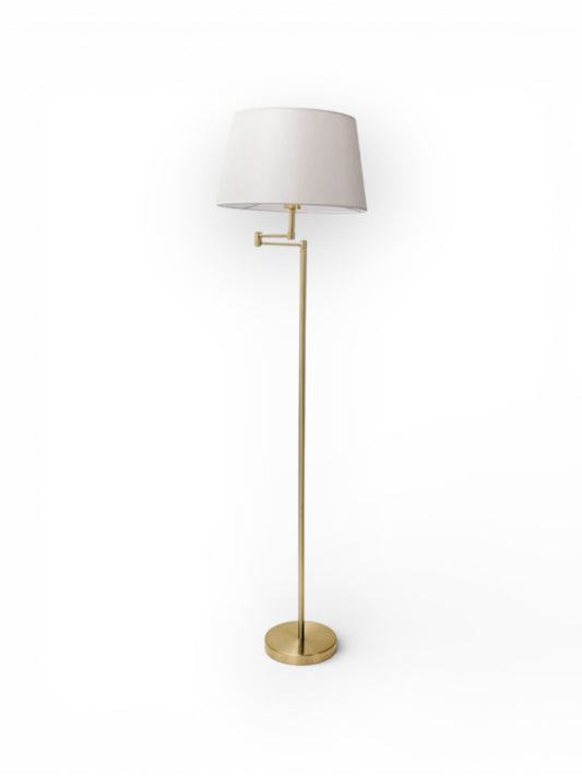 Vloerlamp Bologna Messing Mat/Beige - 158 cm (E27)