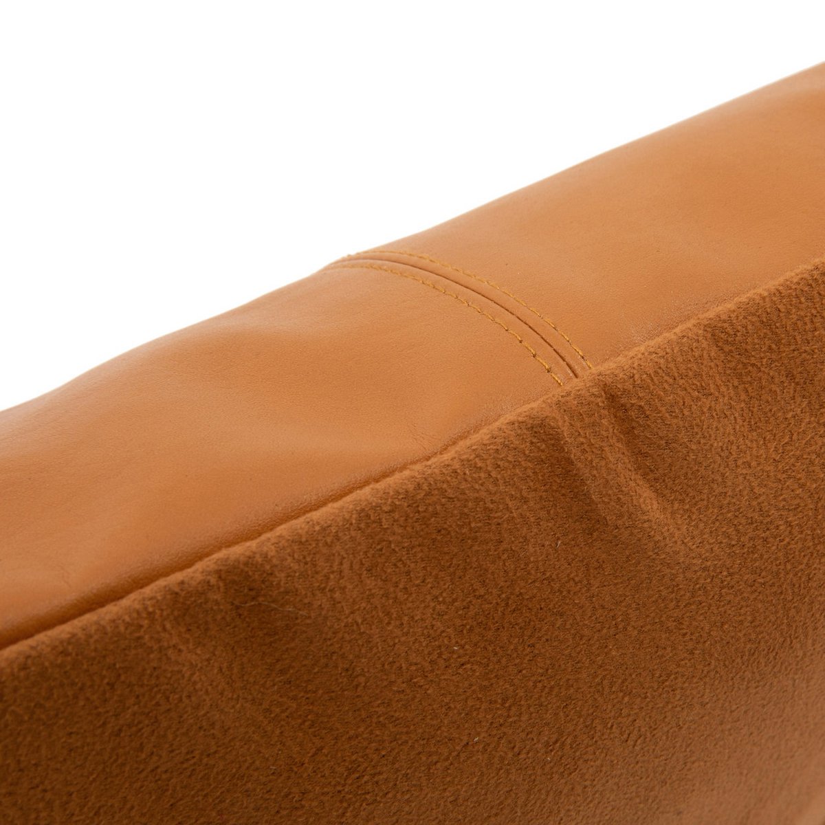 Leren kussenhoes Vierpaneel camel - 40x40 cm