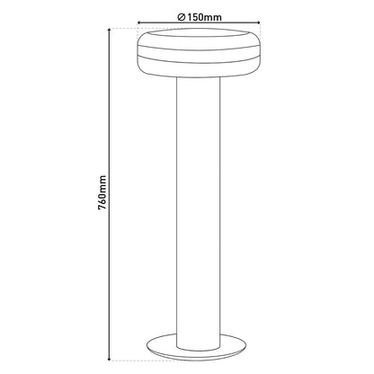 LED Buitenlamp Sokkel Paddestoel Antraciet - OutHome