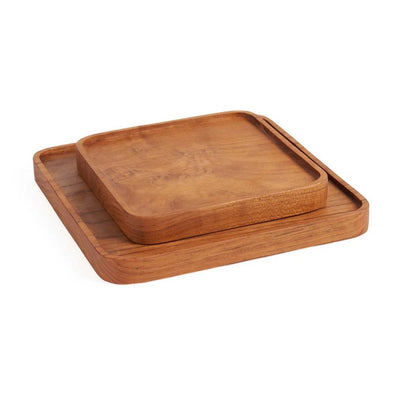 Teak vierkant bord naturel