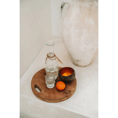 Teak dienblad Root tray naturel - M
