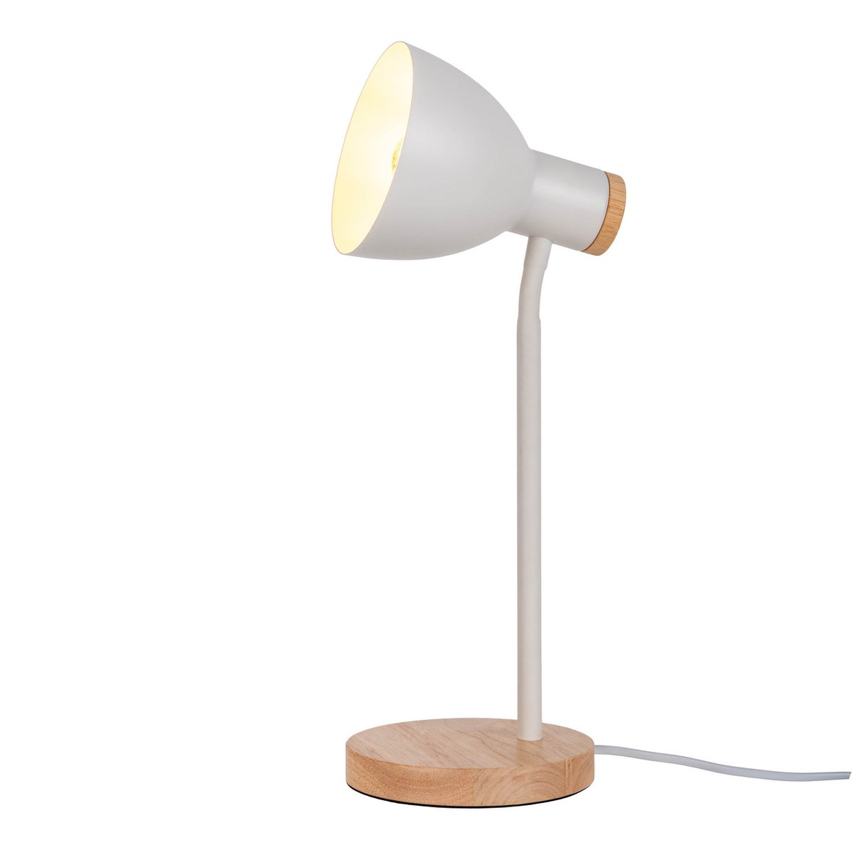 Bureaulamp Marie Wit Hout/Metaal - 36,5 cm (E14)