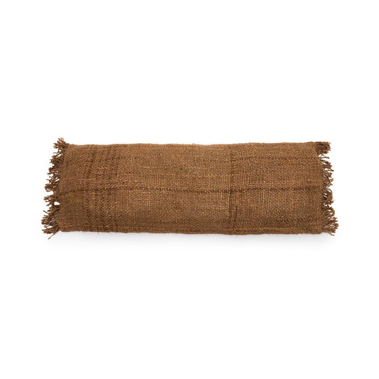 Katoenen kussenhoes Oh my gee bruin - 35x100 cm