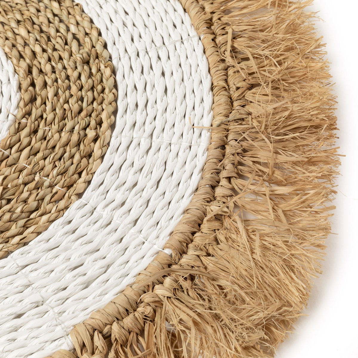 Zeegras raffia placemat Naturel wit - 45 cm