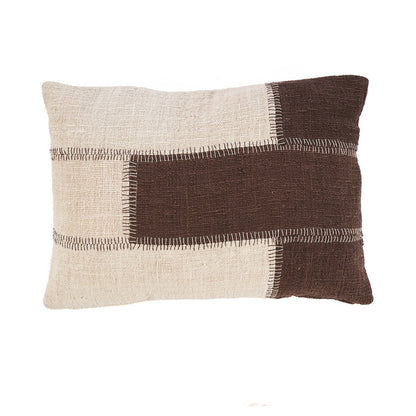 Kussenhoes Cacao patchwork natuurlijk bruin