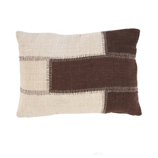 Kussenhoes Cacao patchwork natuurlijk bruin