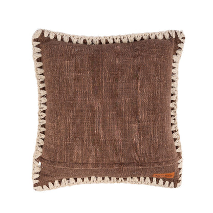 Kussenhoes Espresso Edge bruin wit - 50 cm