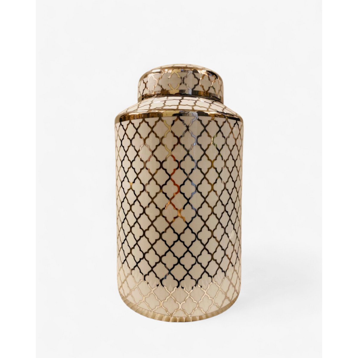 Keramische pot Mini wit/goud - 30 cm