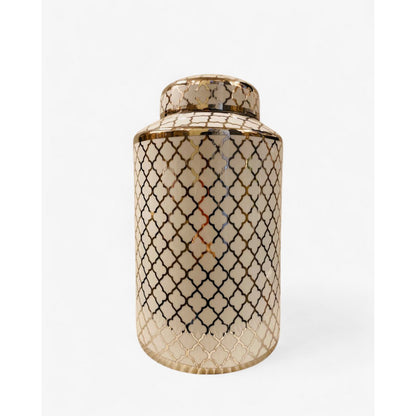 Keramische pot Mini wit/goud - 30 cm