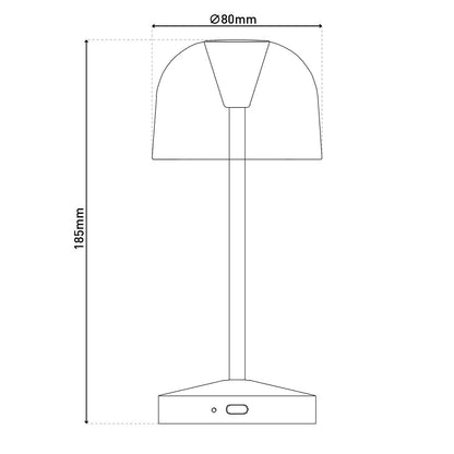 LED Acculamp Gomba Amandel Mat (Set van 2) - 18,5 cm