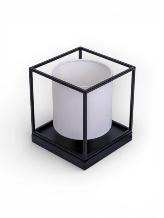 Tafellamp Beta Wit Metaal/Textiel - 15x17 cm (E14)