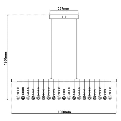 LED Hanglamp Nobilis Grijs - 100 cm